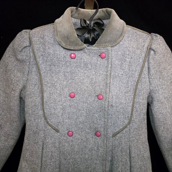 Vintage Rothschild Wool Coat Velvet Collar size 7 - Picture 4 of 16